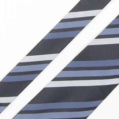 London Road Mens Multicoloured Striped Polyester Pointed Tie One Size