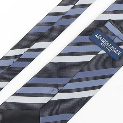 London Road Mens Multicoloured Striped Polyester Pointed Tie One Size
