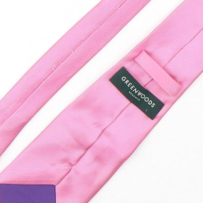 Greenwoods Mens Pink  Polyester Pointed Tie One Size