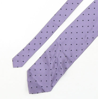 Giorgio Redaelli Mens Purple Polka Dot Silk Pointed Tie One Size