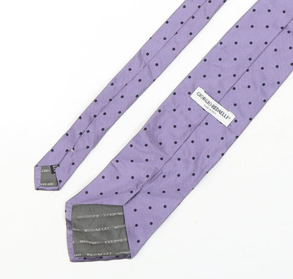Giorgio Redaelli Mens Purple Polka Dot Silk Pointed Tie One Size