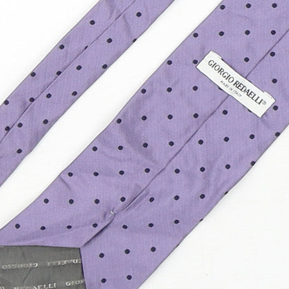 Giorgio Redaelli Mens Purple Polka Dot Silk Pointed Tie One Size