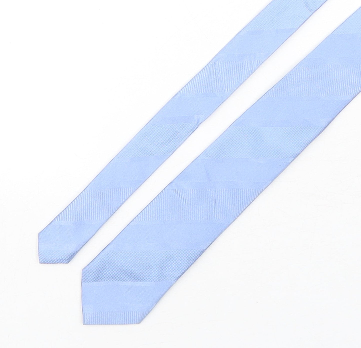 Mens Duffer Blue No Pattern  Pointed Tie