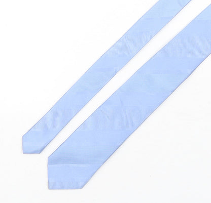 Mens Duffer Blue No Pattern  Pointed Tie