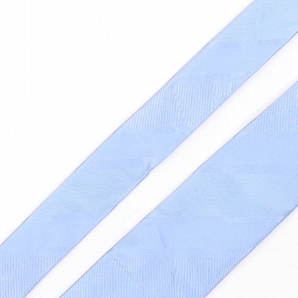 Mens Duffer Blue No Pattern  Pointed Tie