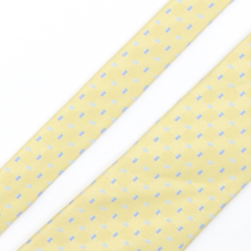 Marks and Spencer Mens Yellow Geometric Polyester Pointed Tie One Size