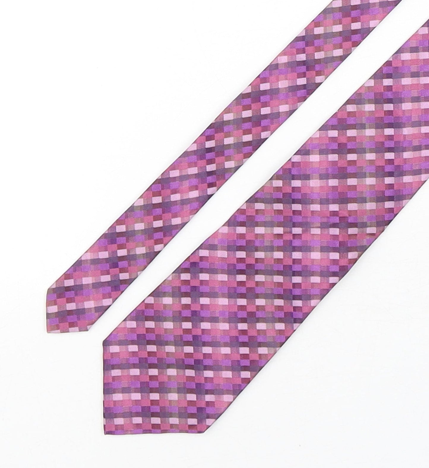 John Lewis  Mens Multicoloured Plaids & Checks Silk Pointed Tie One Size
