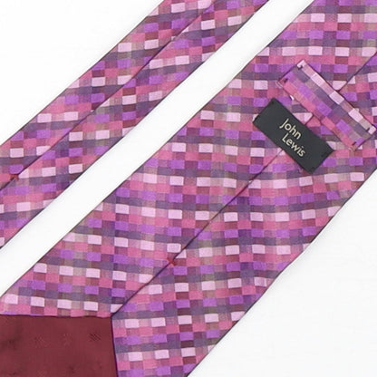 John Lewis  Mens Multicoloured Plaids & Checks Silk Pointed Tie One Size