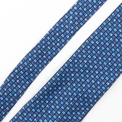 Marks and Spencer Mens Blue Plaids & Checks Polyester Pointed Tie One Size