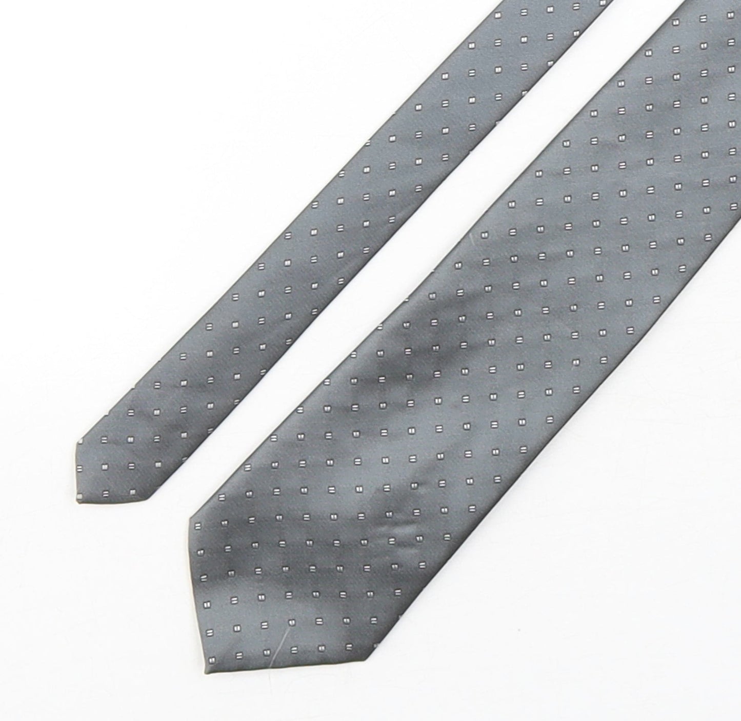 Marks and Spencer Mens Grey Geometric Polyester Pointed Tie One Size