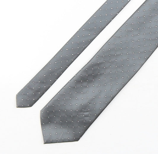 Marks and Spencer Mens Grey Geometric Polyester Pointed Tie One Size