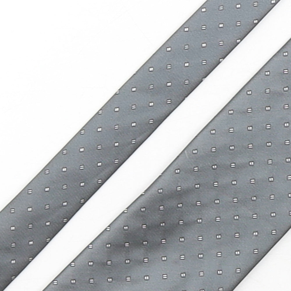 Marks and Spencer Mens Grey Geometric Polyester Pointed Tie One Size