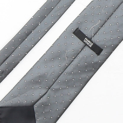 Marks and Spencer Mens Grey Geometric Polyester Pointed Tie One Size