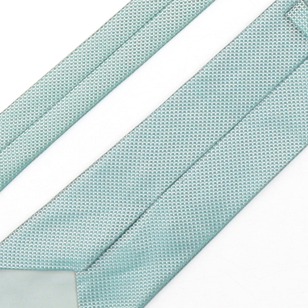 Marks and Spencer Mens Green Geometric Polyester Pointed Tie One Size