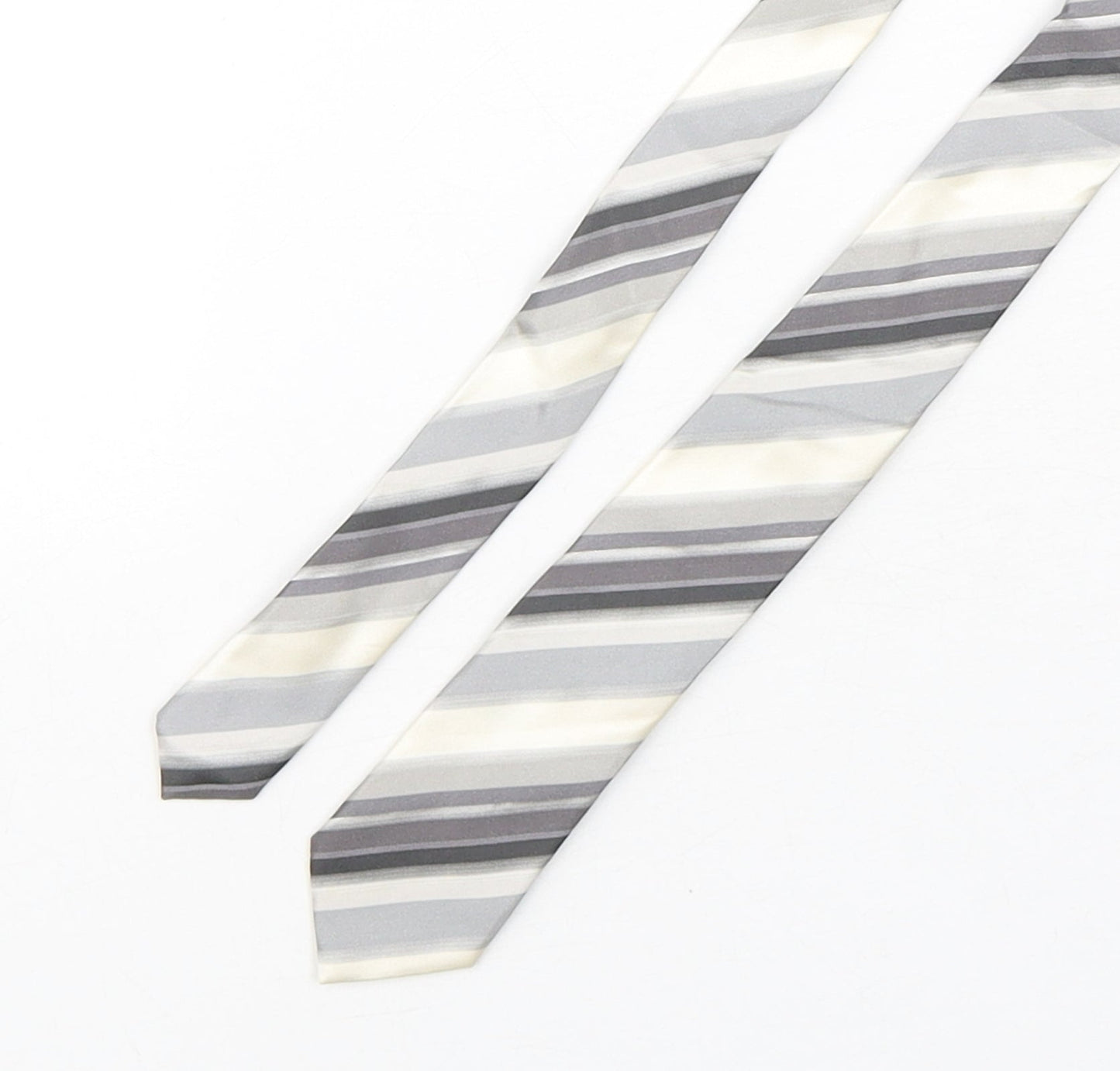 Kenneth Cole Mens Multicoloured Striped Silk Pointed Tie One Size