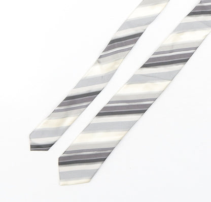 Kenneth Cole Mens Multicoloured Striped Silk Pointed Tie One Size
