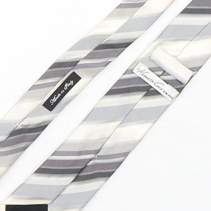 Kenneth Cole Mens Multicoloured Striped Silk Pointed Tie One Size