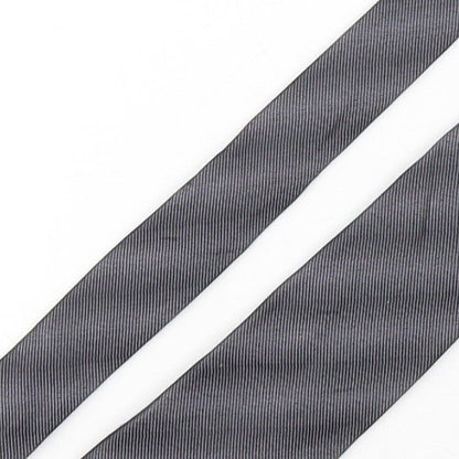 Autograph Mens Grey Striped Silk Pointed Tie One Size