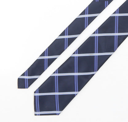 Greenwoods Mens Blue Plaids & Checks Polyester Pointed Tie One Size
