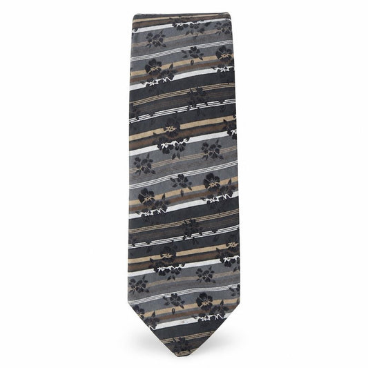 Front view of Angelo Donati men’s multicoloured striped silk pointed tie one size