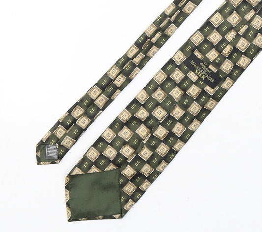 Marks and Spencer Mens Multicoloured Plaids & Checks Silk Pointed Tie One Size