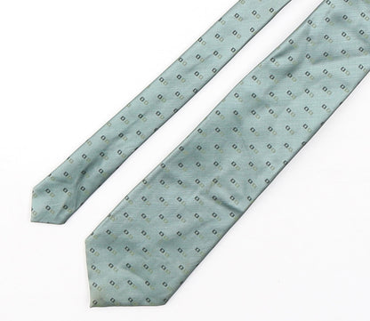 Marks and Spencer Mens Green Geometric Silk Pointed Tie One Size