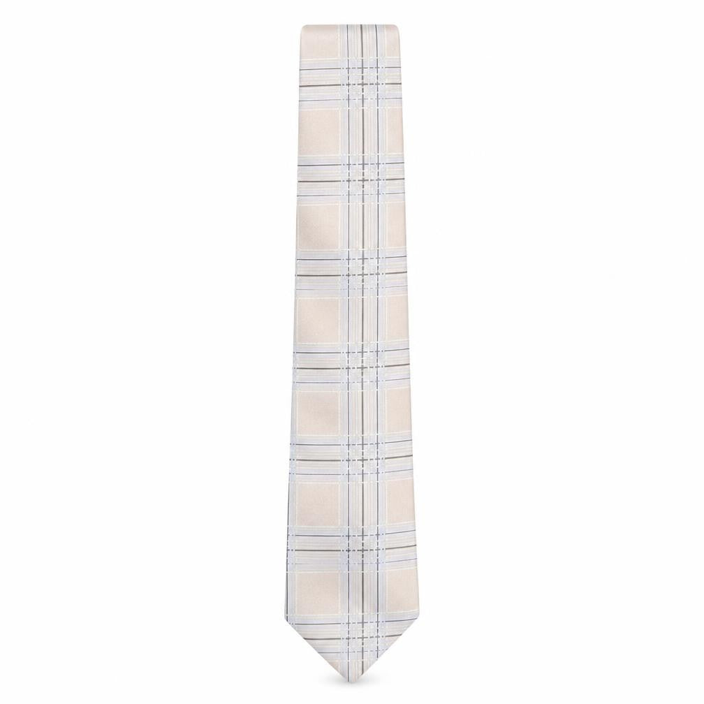 Front view of Marks & Spencer men’s multicoloured plaids & checks silk pointed tie one size