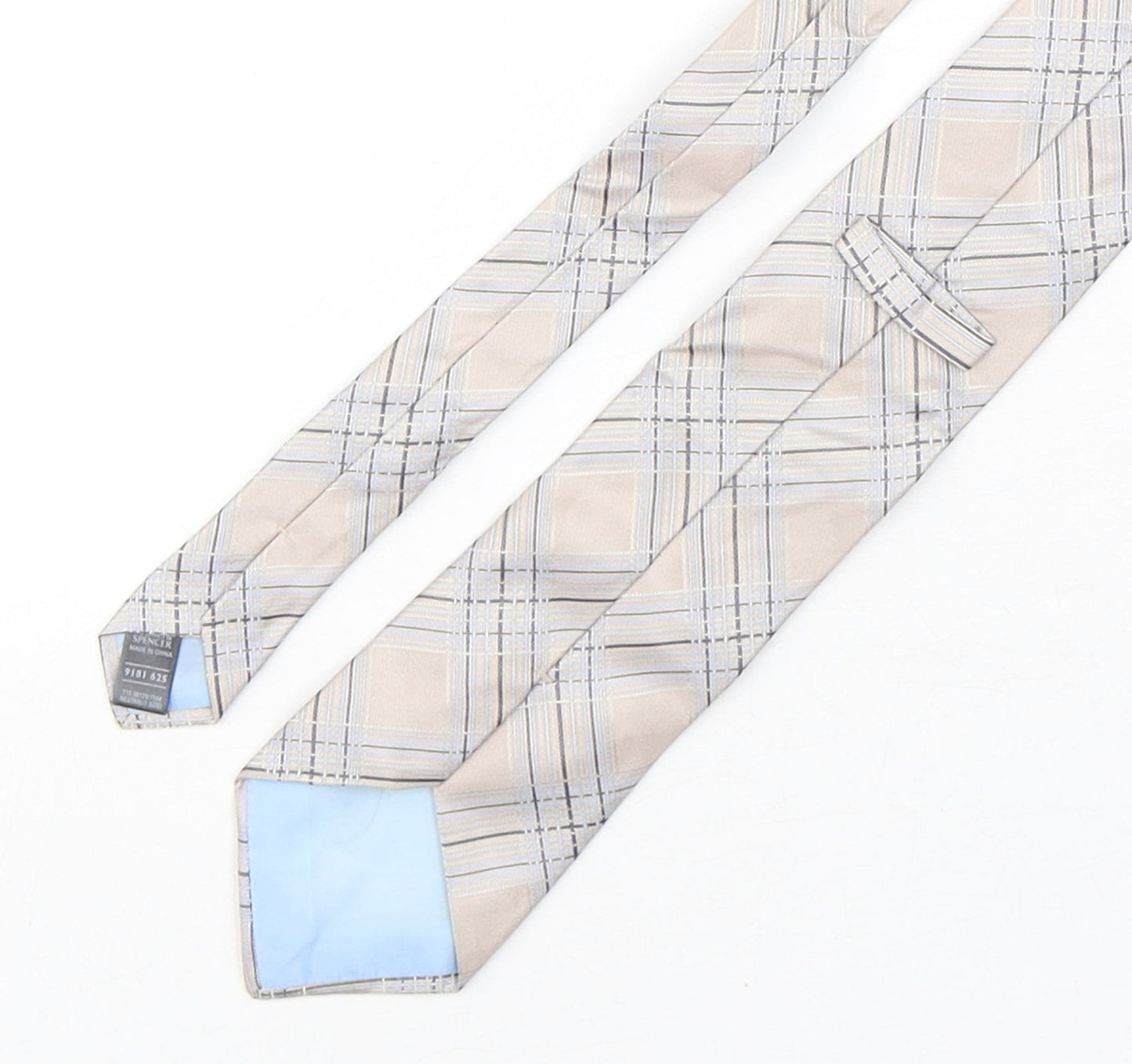 Marks and Spencer Mens Multicoloured Plaids & Checks Silk Pointed Tie One Size