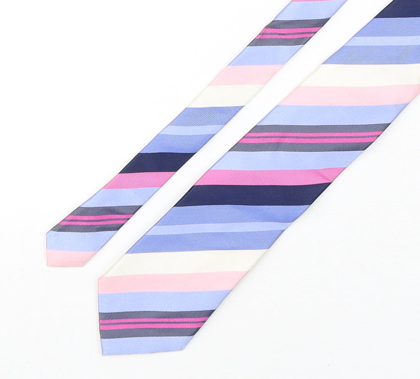 Marks and Spencer Mens Multicoloured Striped Silk Pointed Tie One Size
