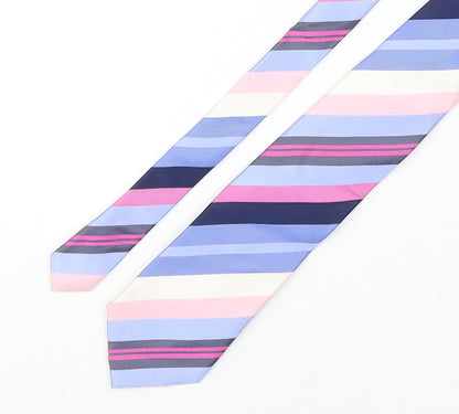 Marks and Spencer Mens Multicoloured Striped Silk Pointed Tie One Size