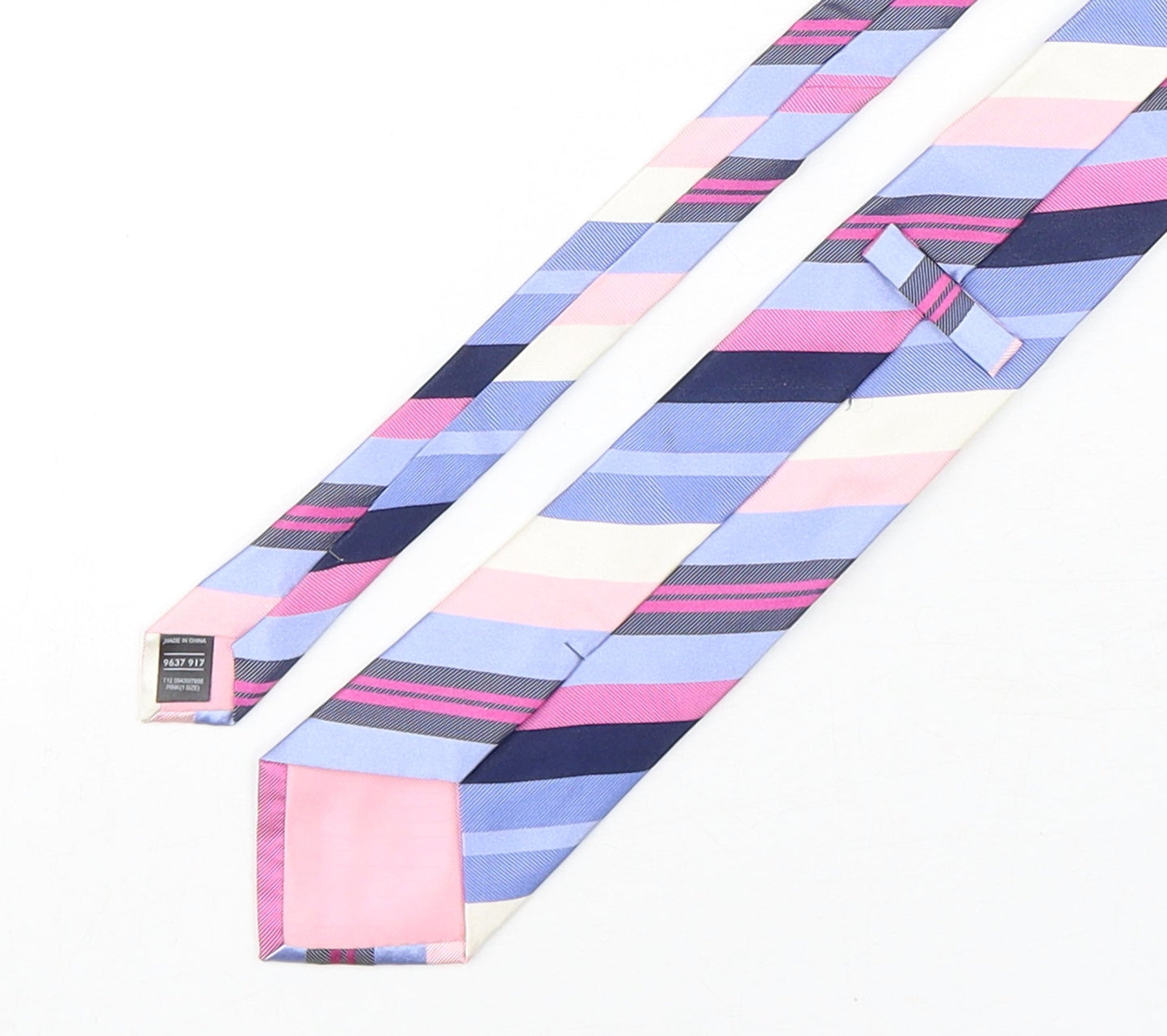 Marks and Spencer Mens Multicoloured Striped Silk Pointed Tie One Size