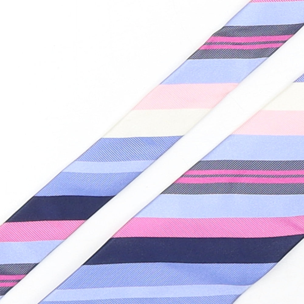 Marks and Spencer Mens Multicoloured Striped Silk Pointed Tie One Size
