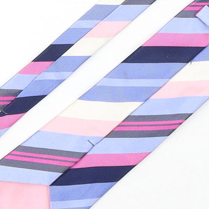 Marks and Spencer Mens Multicoloured Striped Silk Pointed Tie One Size