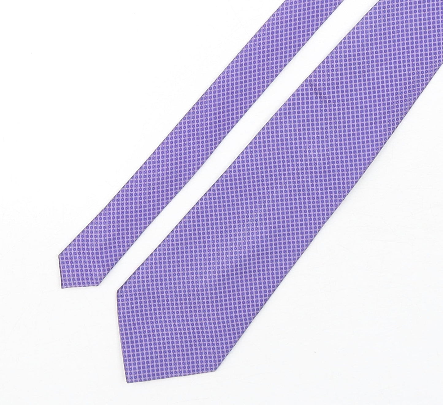 NEXT Mens Purple Plaids & Checks Silk Pointed Tie One Size
