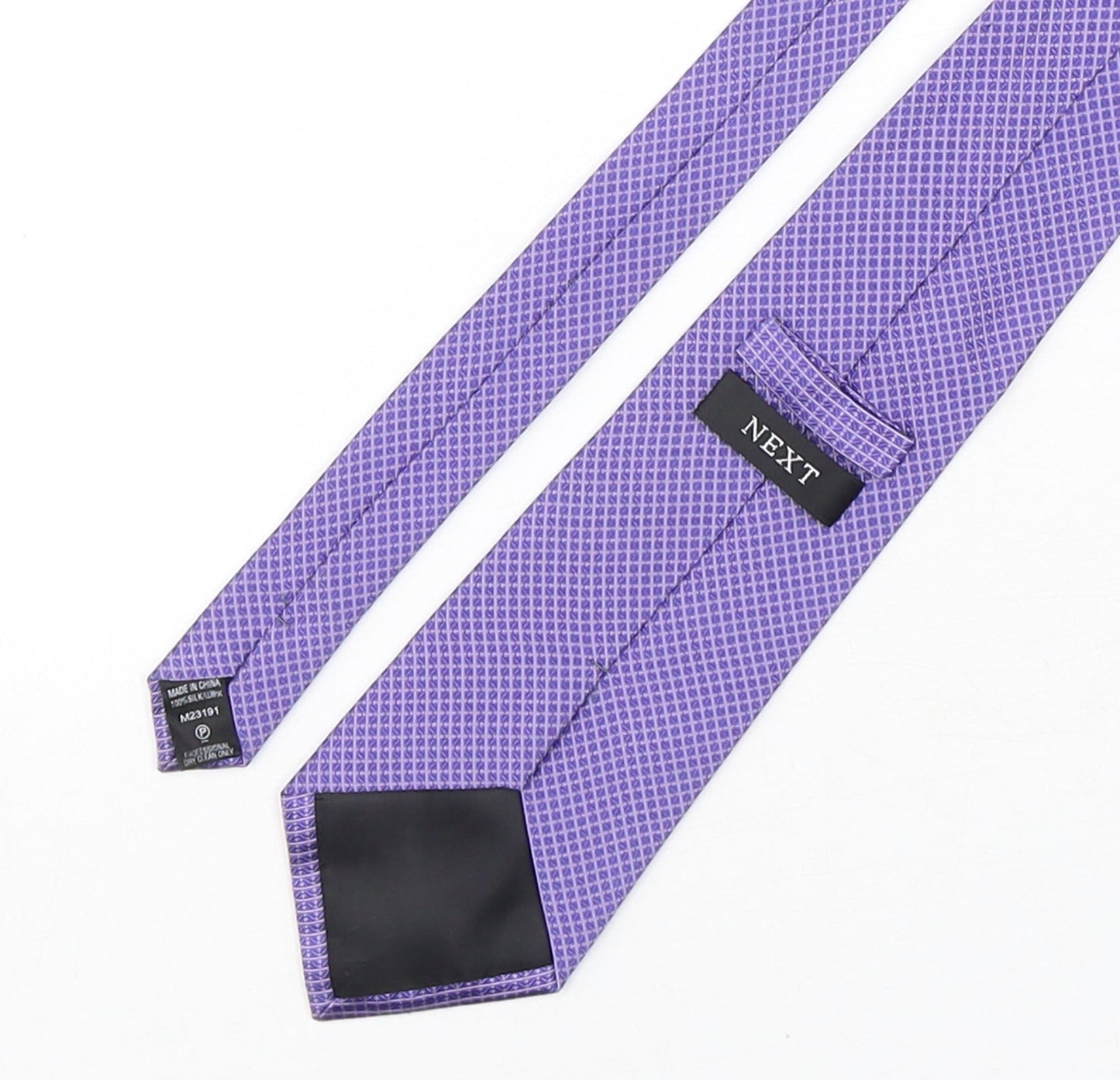 NEXT Mens Purple Plaids & Checks Silk Pointed Tie One Size
