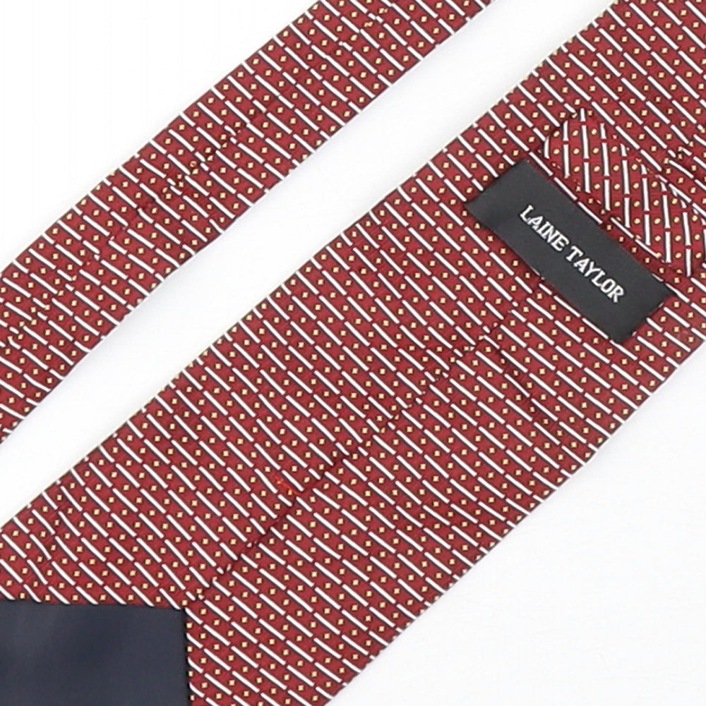 Laine Taylor Mens Multicoloured Geometric Silk Pointed Tie One Size