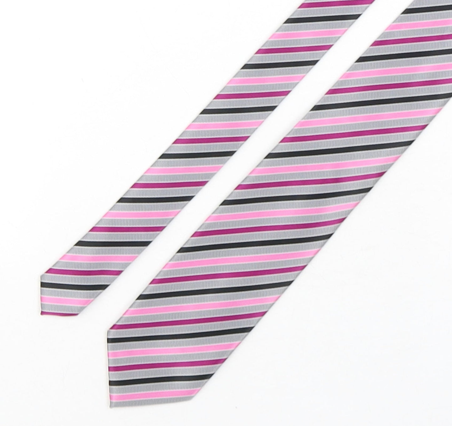 Mens BHS Multicoloured Striped  Pointed Tie