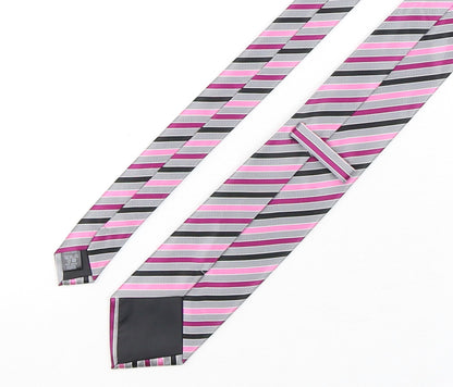 Mens BHS Multicoloured Striped  Pointed Tie