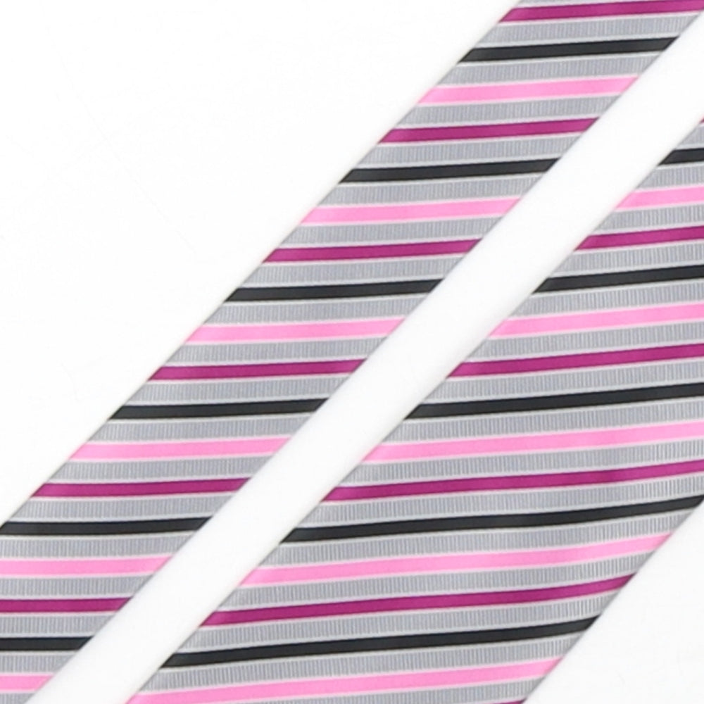 Mens BHS Multicoloured Striped  Pointed Tie