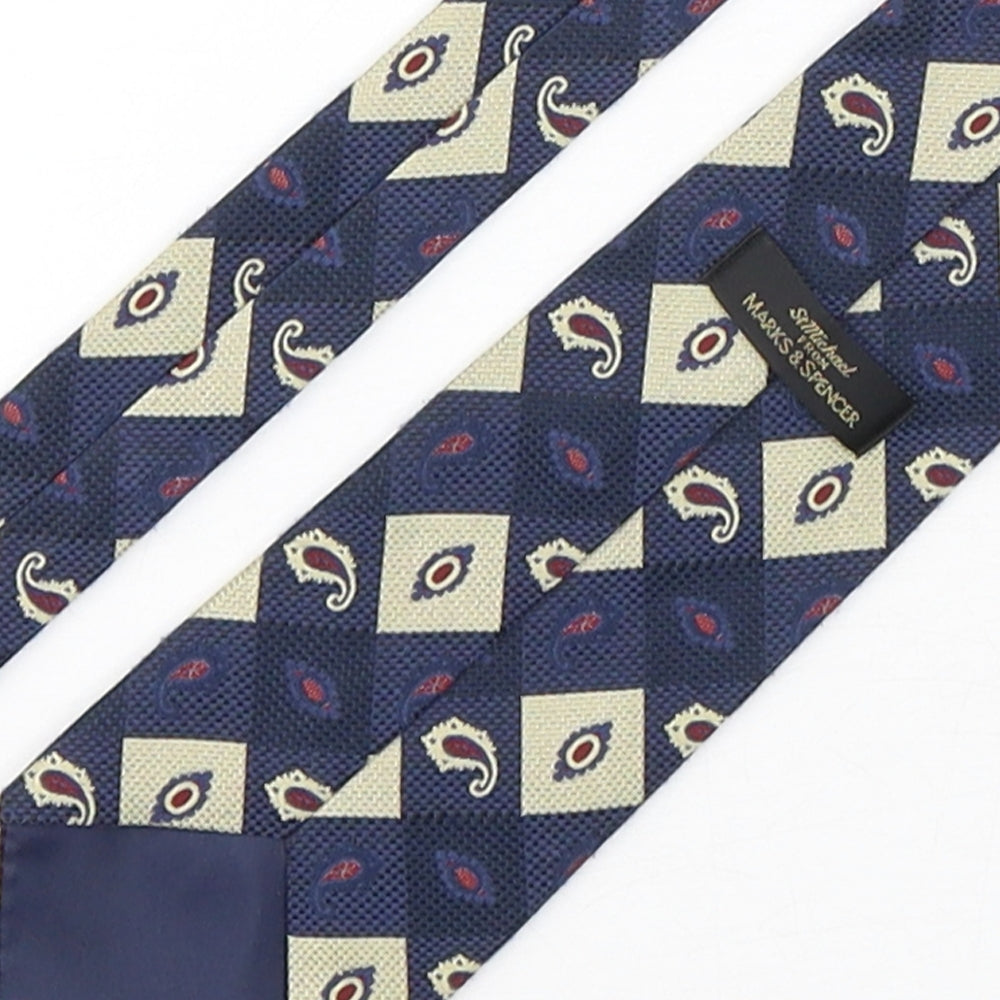 Marks and Spencer Mens Multicoloured Paisley Polyester Pointed Tie One Size