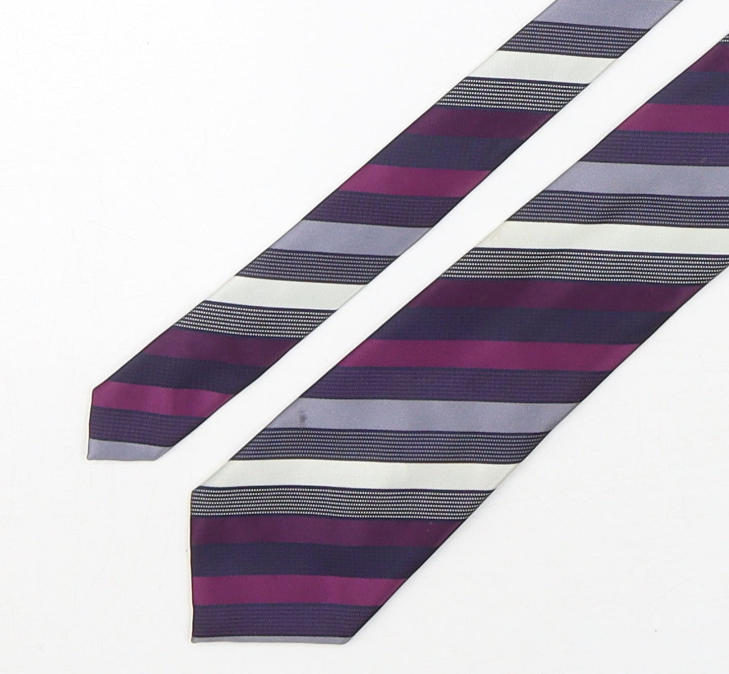 Marks and Spencer Mens Multicoloured Striped Polyester Pointed Tie One Size
