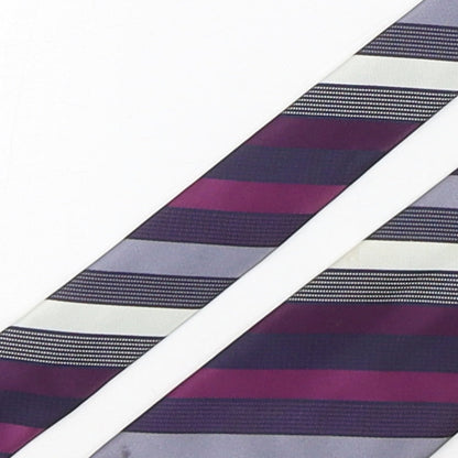 Marks and Spencer Mens Multicoloured Striped Polyester Pointed Tie One Size