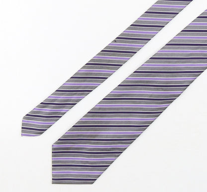 Mens BHS Multicoloured Striped  Pointed Tie