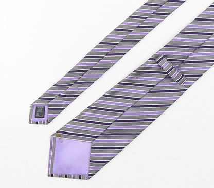 Mens BHS Multicoloured Striped  Pointed Tie