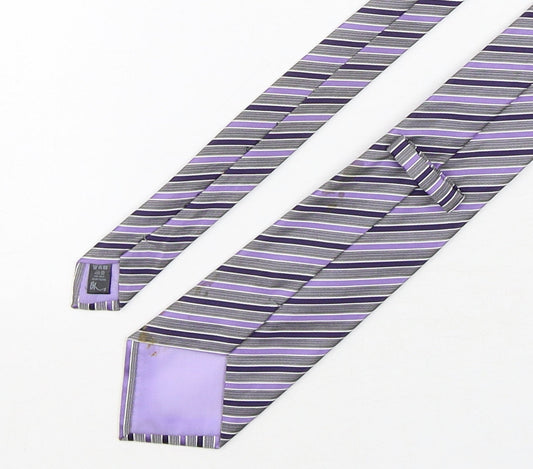 Mens BHS Multicoloured Striped  Pointed Tie