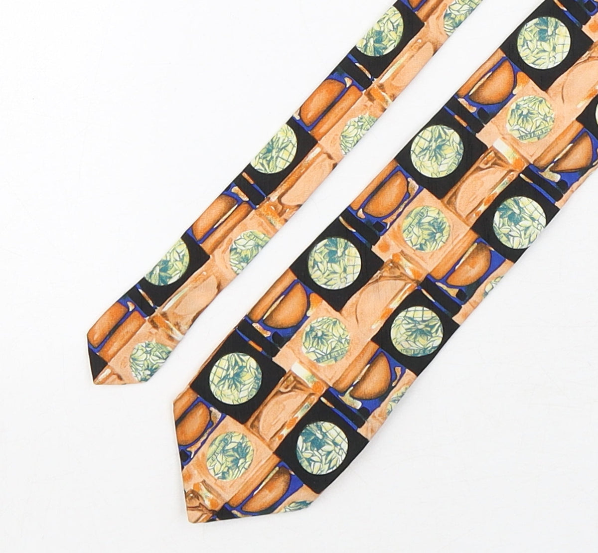 Additional front view of Folkespeare men’s multicoloured plaids & checks polyester pointed tie one size