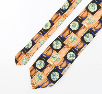 Additional front view of Folkespeare men’s multicoloured plaids & checks polyester pointed tie one size
