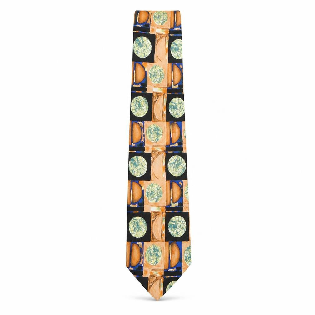 Front view of Folkespeare men’s multicoloured plaids & checks polyester pointed tie one size