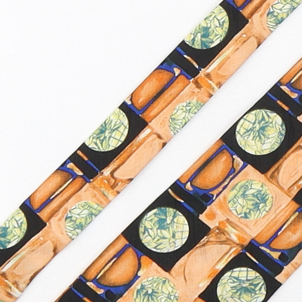Close-up detail of Folkespeare men’s multicoloured plaids & checks polyester pointed tie one size