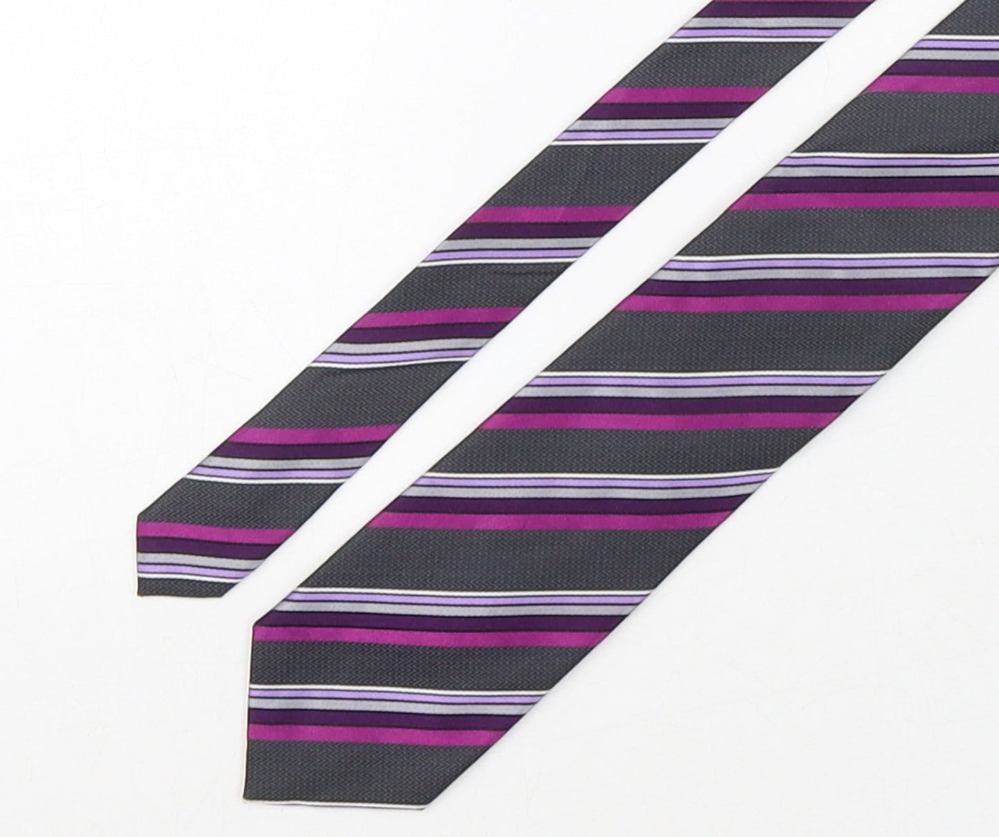 NEXT Mens Multicoloured Striped Silk Pointed Tie One Size